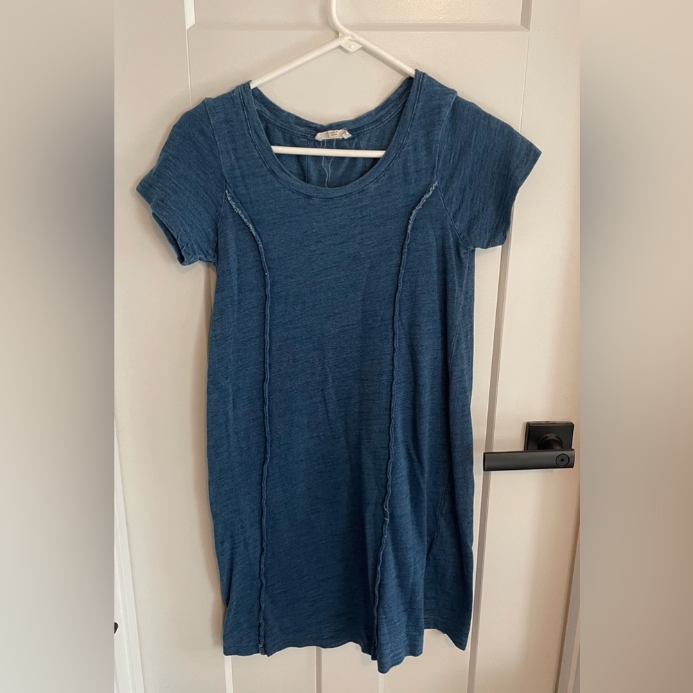 Faux Denim Short Sleeve Dress